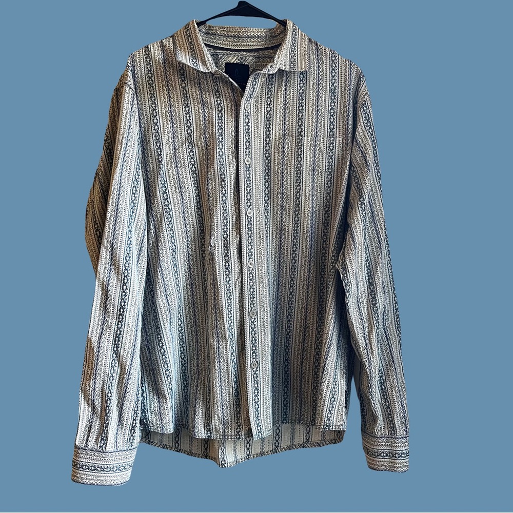 Prana Breathe Striped Geometric Pattern Cotton Bu… - image 1